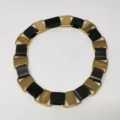 Ferragamo フェラガモ ヴァラ ネックレス ロゴ チョーカー 40cm ゴールド 美品 管理番号KKVUNKO124のサムネイル