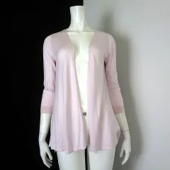 組曲 クミキョク KUMIKYOKU カーディガン ニット レース レイヤード ロング トッパー 羽織り 長袖 M 2 ピンク 白 ホワイト