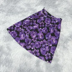 【PROPORTION】ひざ丈花柄スカート Aライン (3) エレガント 華やか