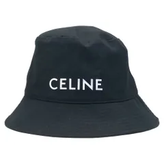 美品 セリーヌ ギャバジン バケットハット 帽子 ポリエステル コットン ブラック 2AU5B968P CELINE (サイズL) 上品 洗練 定番 人気 高級感