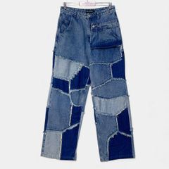 masterkey リメイク パンツ デニム ユーロワークパンツ ブルー 再構築