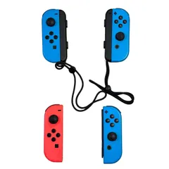  純正 Nintendo Switch ジョイコン 4個セット（L）ブルー /（R）ネオンレッド ストラップ付き【IV3】