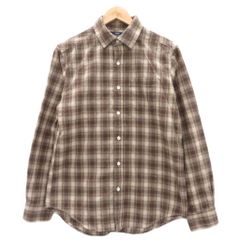 チャオパニック CIAOPANIC カジュアルシャツ 長袖 チェック柄 M 茶色 オフホワイト /HO39 ■GY66