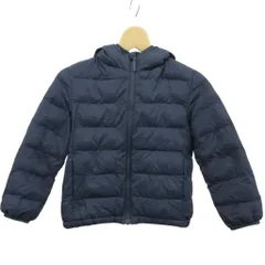 ユニクロ UNIQLO 中綿ジャケット アウター キッズ 子供服 ナイロン フード ジップアップ 120 紺 ネイビー /XZ ■GY58