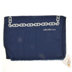 CÉLINE ストール オールド セリーヌ マカダム イタリア製 ネイビー