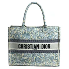 Dior ディオール ブックトート ミディアム トートバッグ ブルー マルチ レディース 中古
