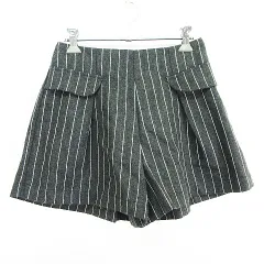 エムズエキサイト EMSEXCITE ショートパンツ ボトムス ストライプ イージー ウール混 M グレー×ホワイト ※EKM