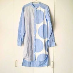 STELLA McCARTNEY 青と白のストライプ・ドット長袖シャツ - メルカリ
