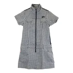 サイズ：M FILA GOLF フィラゴルフ  半袖ジップワンピース シアサッカー チェック柄 ブラック系 [240101601830] ゴルフウェア レディース ストスト