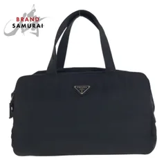 PRADA プラダ テスート 三角ロゴプレート ブラック 黒 シルバー金具 ナイロン ハンドバッグ レディース 502029【中古】