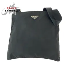 美品 PRADA プラダ テスート 三角ロゴプレート ブラック 黒 シルバー金具 ショルダーバッグ メッセンジャーバッグ レディース 503721【中古】