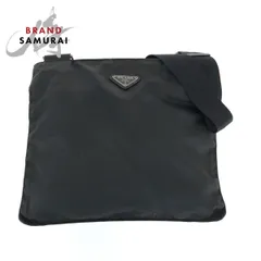 PRADA プラダ テスート 三角ロゴプレート ブラック 黒 シルバー金具 ナイロン ショルダーバッグ サコッシュ レディース 504661【中古】