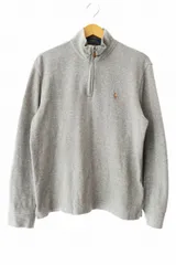 ラルフローレン RALPH LAUREN ESTATE RIB ハーフジップ スウェット S 灰 グレー ブランド古着ベクトル 中古260312