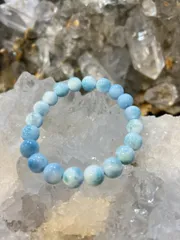 【E28056】AAラリマー 10mm ブレスレット 天然石 パワーストーン アクセサリー