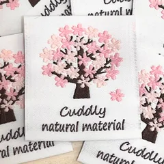 桜タグ　cuddly  5枚セット　布タグ