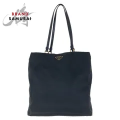 PRADA プラダ テスート 三角ロゴプレート ブラック 黒 ゴールド金具 ナイロン/レザー トートバッグ ショルダーバッグ  レディース 506386【中古】