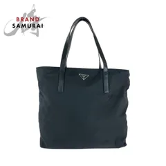 PRADA プラダ テスート 三角ロゴプレート ブラック 黒 シルバー金具 ナイロン トートバッグ ショルダーバッグ レディース 506397【中古】