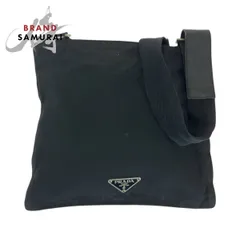 PRADA プラダ テスート 三角ロゴプレート ブラック 黒 シルバー金具 ナイロン ショルダーバッグ サコッシュ レディース 506412【中古】
