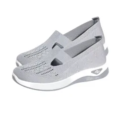 女性用スニーカー カジュアルレディーススニーカー 軽量スリッポン ナースシューズ ウォーキングシューズ グレーレディースすりっぽん あるきやすいすりっぽん 体育館すにーかー 普段用すにーかー れでぃーす介護しゅーず 歩 [C.ライトグレー] [23.0 cm]