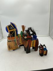 動作品・希少】ミケン トーテムポール 昭和レトロ ゼンマイ式 振り子