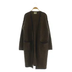 ブージュルード Bou Jeloud 総柄 ロング ニットカーディガン F ブラウン /MY ■OS