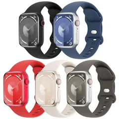 5本セット アップルウォッチ バンド コンパチブル Apple Watch バンド 38mm 40mm 41mm 42mm 44mm 45mm 46mm 49mm, スポーツストラップ 交換ベルト 柔らかいシリコン素材 通気性 防水性 に対応 iWatch 0