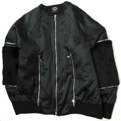 ACUOD by CHANU アクオド バイ チャヌ 17AW 日本製 2WAY リアルファー パフジャケット Free ブラック ジップデザイン ブルゾン アウター g15249のサムネイル