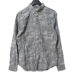 HABANOS ハバノス 長袖シャツ GLEN CHECK CAMO GAUZE B.D SHIRTS L/S グレンチェック カモガーゼ ボタンダウン グレー M 27113035のサムネイル