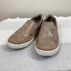 【クラークス】スリッポン マリーパール シルバー 24.5cm Clarks レザー　ベージュ　メタリック　Marie Pearl 本革 通勤　通学　高校生