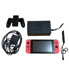  Nintendo Switch 本体セット ネオンレッド ニンテンドースイッチ 動作確認済み ドック・ジョイコングリップ【IV3】