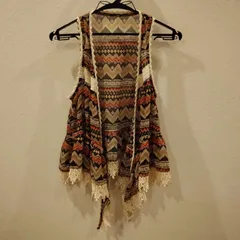 クロシェ柄　レディース　ベスト　トップス