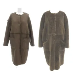 ミラオーウェン Mila Owen リバーシブルノーカラーボアコート ロング丈 0 XS ブラウン 09WFC194102 /MG ■ECD001