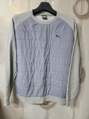 PUMA プーマ キルティング スウェット グレー XL