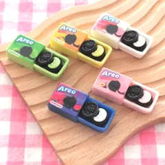 【1123】40個 デコパーツ ミニチュア クッキー クリーム サンド ミックス まとめ売り ガチャ詰め キーホルダー ホイップデコ 貼り付けパーツ かわいい ままごと ドールハウス ワークショップ 樹脂 カボション レジン セット