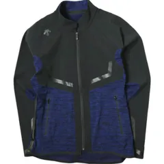 DESCENTE GOLF デサントゴルフ 日本製 g-arc collection サイトス４WAYストレッチナイロン×プライムフレックスヒートリテンションジャージー DGMMJL50 M BL00 BLACK/BLUE ジャケット ブルゾン g15248のサムネイル