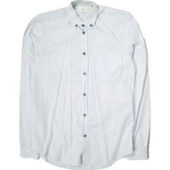 Macchia J. マッキアジェー イタリア製 ピンストライプ コットンブロードBDシャツ 15/38 LIGHT BLUE/WHITE 長袖 トップス g15795