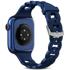 コンパチブル アップルウォッチ Apple Watch バンド46mm38mm40mm41mm42mm44mm45mm49mmプリストバンドサークルチェーンデザインiWatch 10 11 9 8 SE 7 6 5 4 3 2 1柔らかいシリコン素材 防汗 細