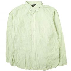 BEAMS PLUS ビームスプラス 23SS 日本製 コットンシルク ブロックストライプ ボタンダウンシャツ クラシックフィット 38-11-0034-139 M GREEN 長袖 トップス g17053