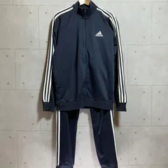 adidas アディダス セットアップ ジャージ トラックジャケット トップス ジャージパンツ ジョガー 上下セット XO 2XL ネイビー ロゴ 刺繍 メンズ SQ-10-9