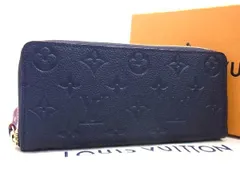 ■極美品■ LOUIS VUITTON ルイヴィトン M69415 モノグラムアンプラント ポルトフォイユ クレマンス  長財布 ネイビー系 AD0322ｱZ