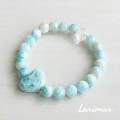 ラリマー ハート ブレスレット 天然石