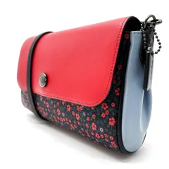 【良品】coach y2k flower pattern multicolored shoulderbag pochette porch leather ladies コーチ ショルダーバッグ