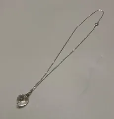 SN1416 クリスタル ハート ハート型 ネックレス SN刻印 アンティーク アクセサリー