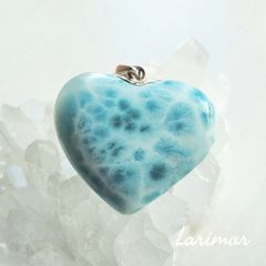 新品未使用】高品質ラリマーハートペンダントトップ 15g （※チェーン