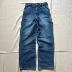 希少　90〜00s　archive　アーカイブ古着　紺タグ　OLD GAP　オールドギャップ　ストレート　ワイドデニム　ペインターパンツ　5ポケット　ヒップロゴタグ　フェードブルー　S相当　Y2K　アメカジ　ストリート　painter denim pants