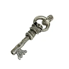 STARLINGEAR(スターリンギア) ペンダントトップ FLAMING SKELETON KEY(フレーミング スケルトン キー) シルバー スカル