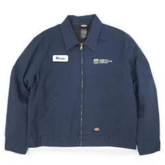 ディッキーズ Dickies 00s 2000年代 アイゼンハワージャケット 企業ロゴ刺繍 ワークジャケット キルティングライナー USA ヴィンテージ アメリカ 古着 メンズ コート ジャケット ネイビー 紺 XL【中古】
