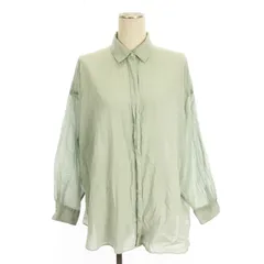 アーバンリサーチ ドアーズ URBAN RESEARCH DOORS コットンローン シャツ ブラウス 長袖 シアー 比翼 緑 ミント F