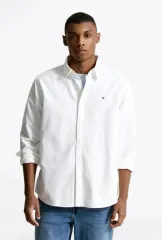 トミーヒルフィガー 白 オックスフォード スリムフィット シャツ L