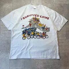 O-330 I Survived China 90s スーベニアグラフィックプリントTシャツ サイズ2XL